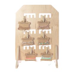 Wooden Mini Countertop Display with Configurable Hooks